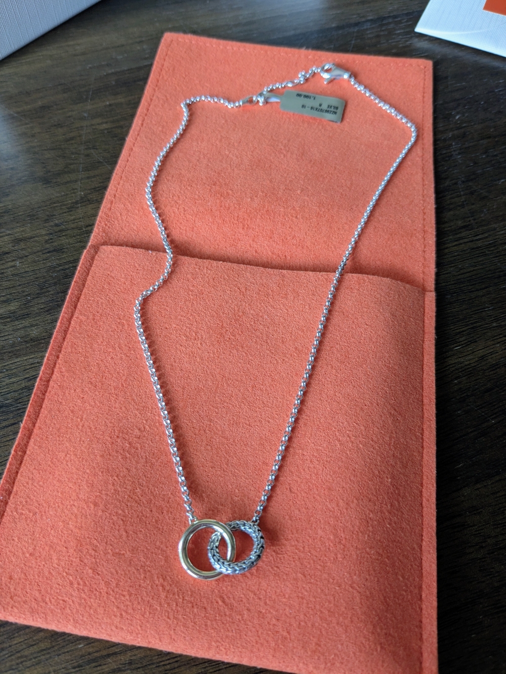 John Hardy Essential Linked Necklace, Gold, Sterling Silver, 2MM. NWT